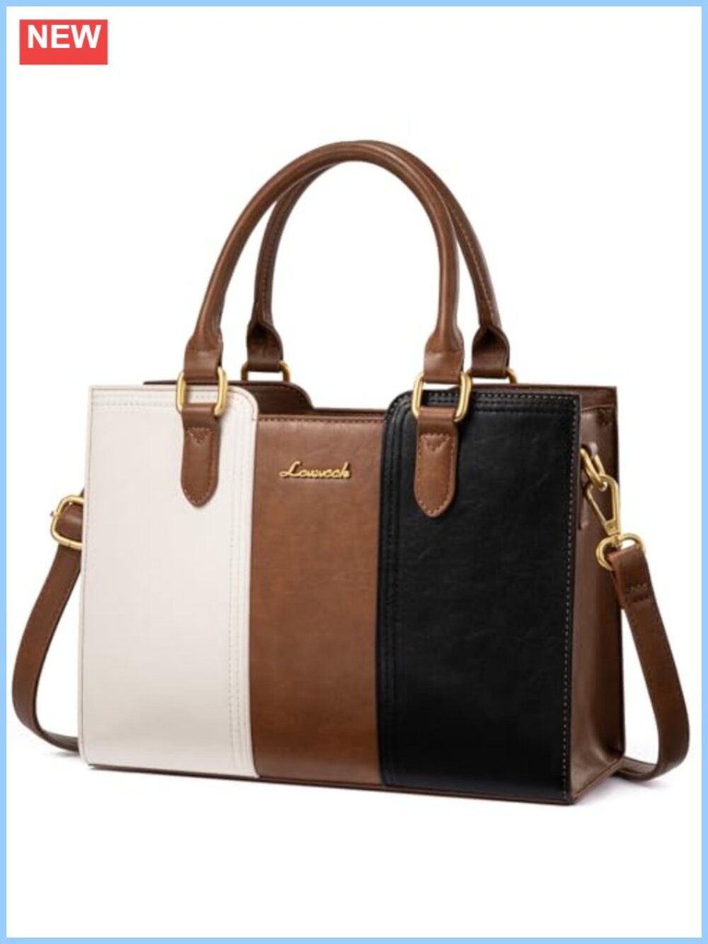 Vegan Leather Satchel Crossbody Bag Top Handle Purse
